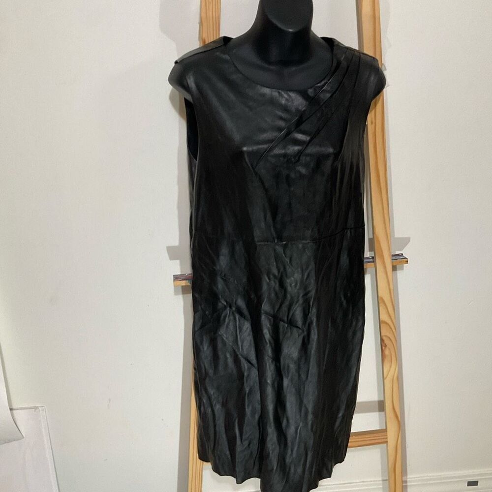 RN Studio by Ronni Nicole leather dress black size 12/large